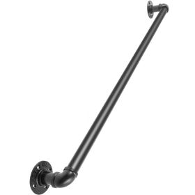 VEVOR Pipe Stair Handrail, 2FT Staircase Handrail, 440LBS Load Capacity Carbon Steel Pipe Handrail, Industrial Pipe Handrail with Wall Mount Supp